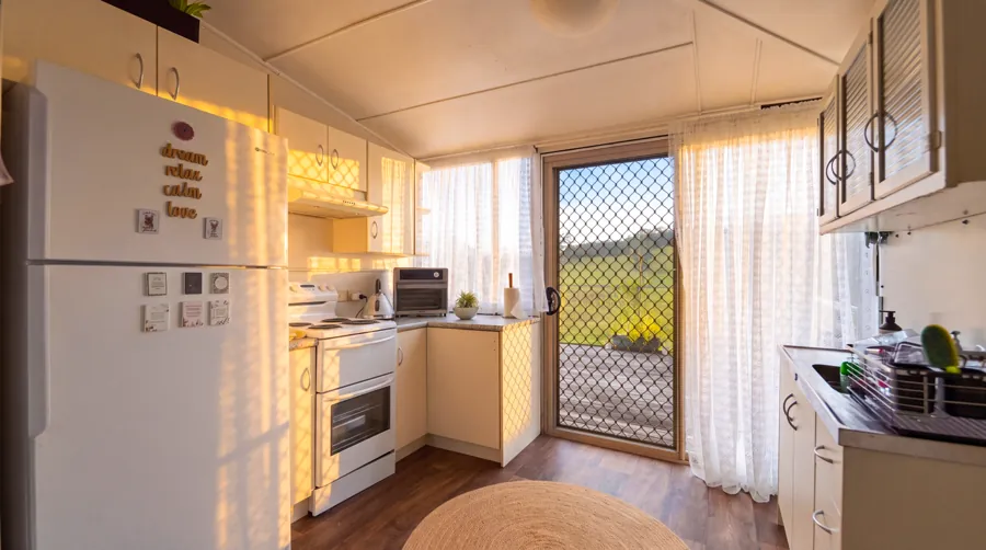 Country kitchen with an outlook to the garden