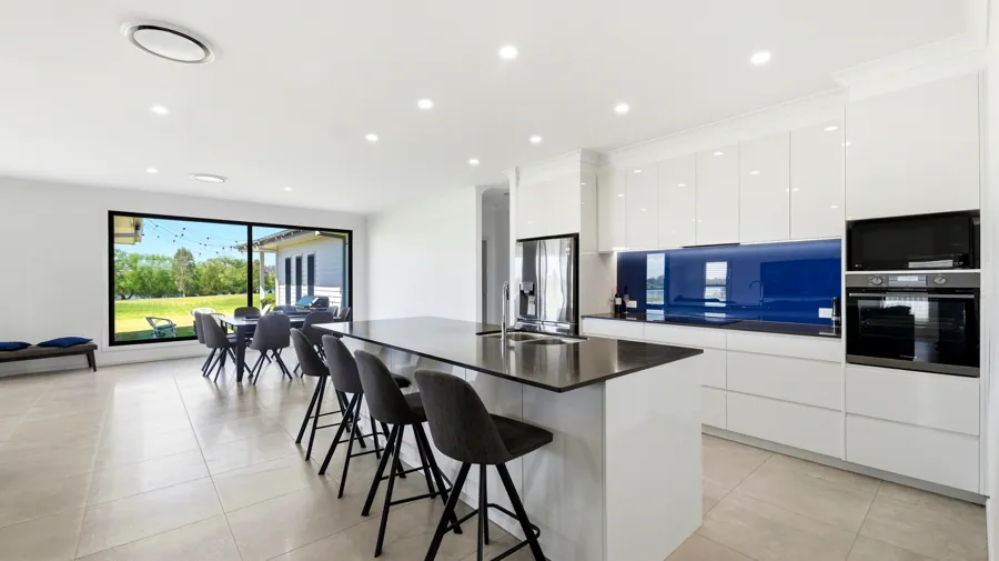 Kitchen and dining space looking towards the garden