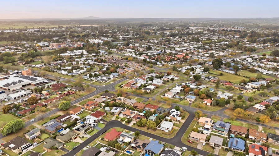 Grafton rooftops and surrounding landscape