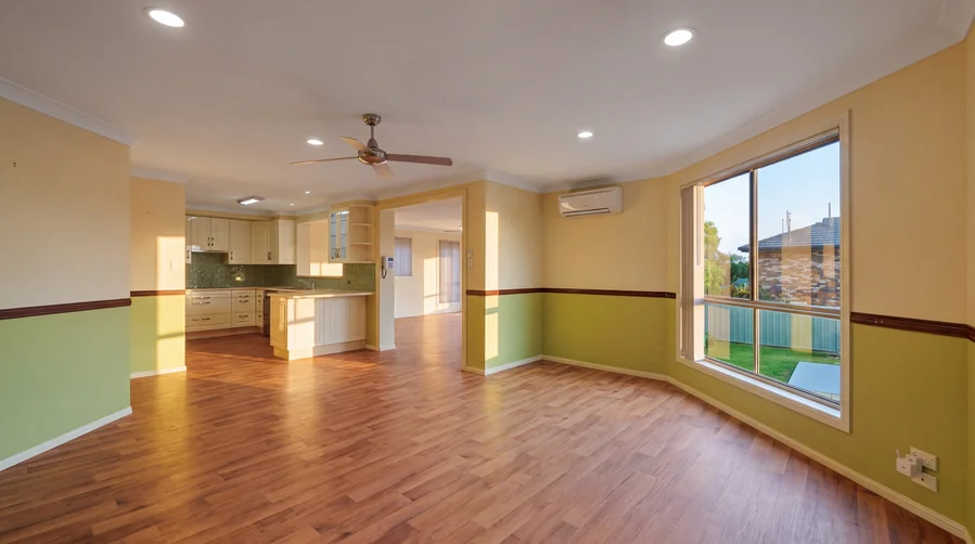 Living and dining space adjoining the kitchen